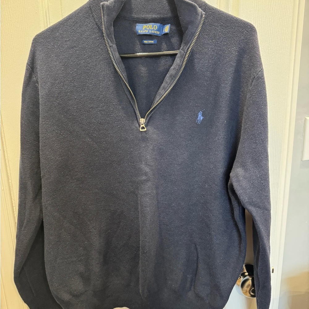 Ralph Lauren Men's Navy Zip-Up Sweater